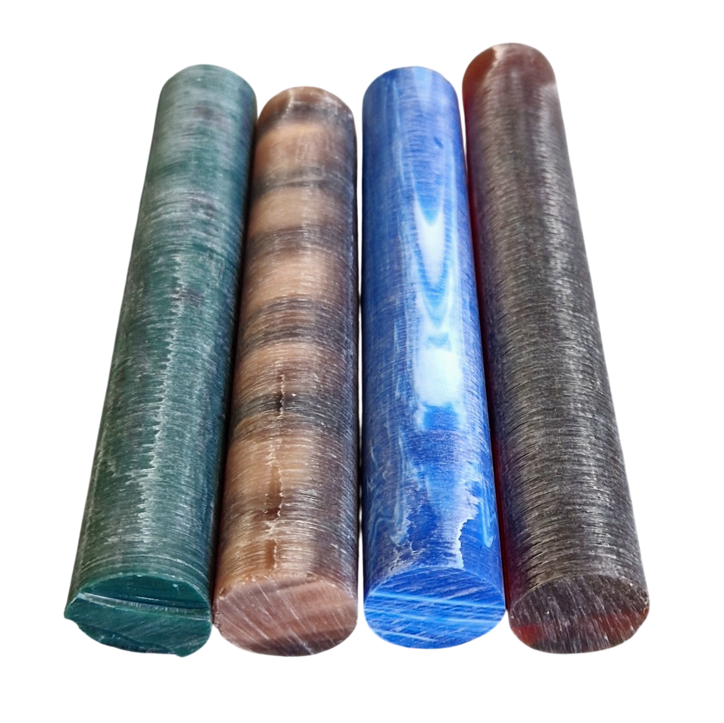 Acryl-Stangen-Set - Ø16 - L7 cm - Roh - Malachit/Biondo/Tortuga Rot/Lapis