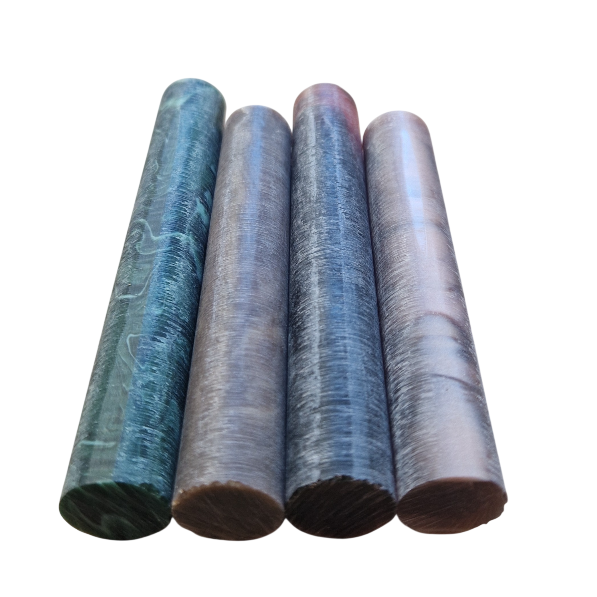 Acrylic rod set - Ø16 - L7 cm - raw - Malachite/Biondo/Tortugar Red/Corozo