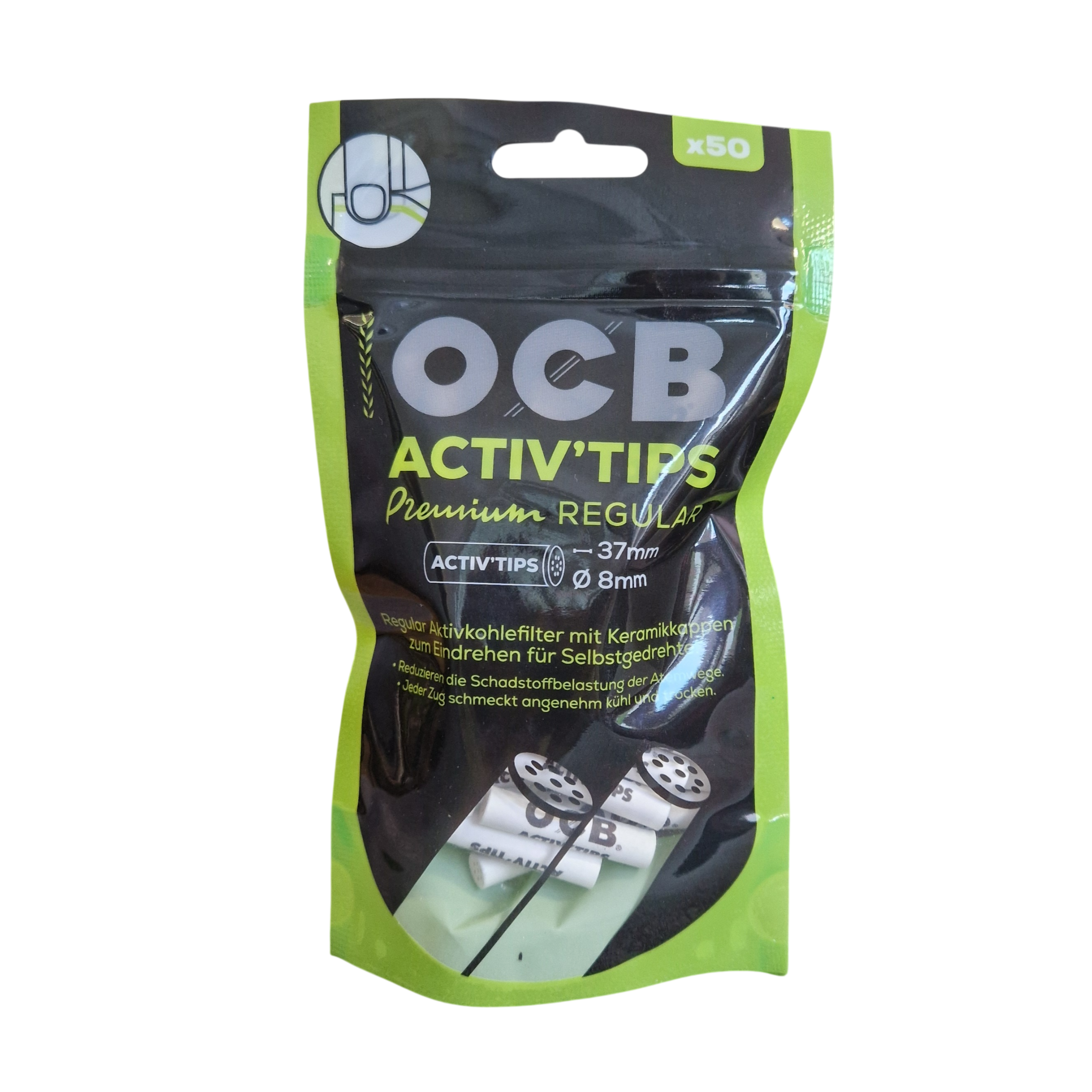OCB Activated Charcoal Filter - 8 mm - 50 filters