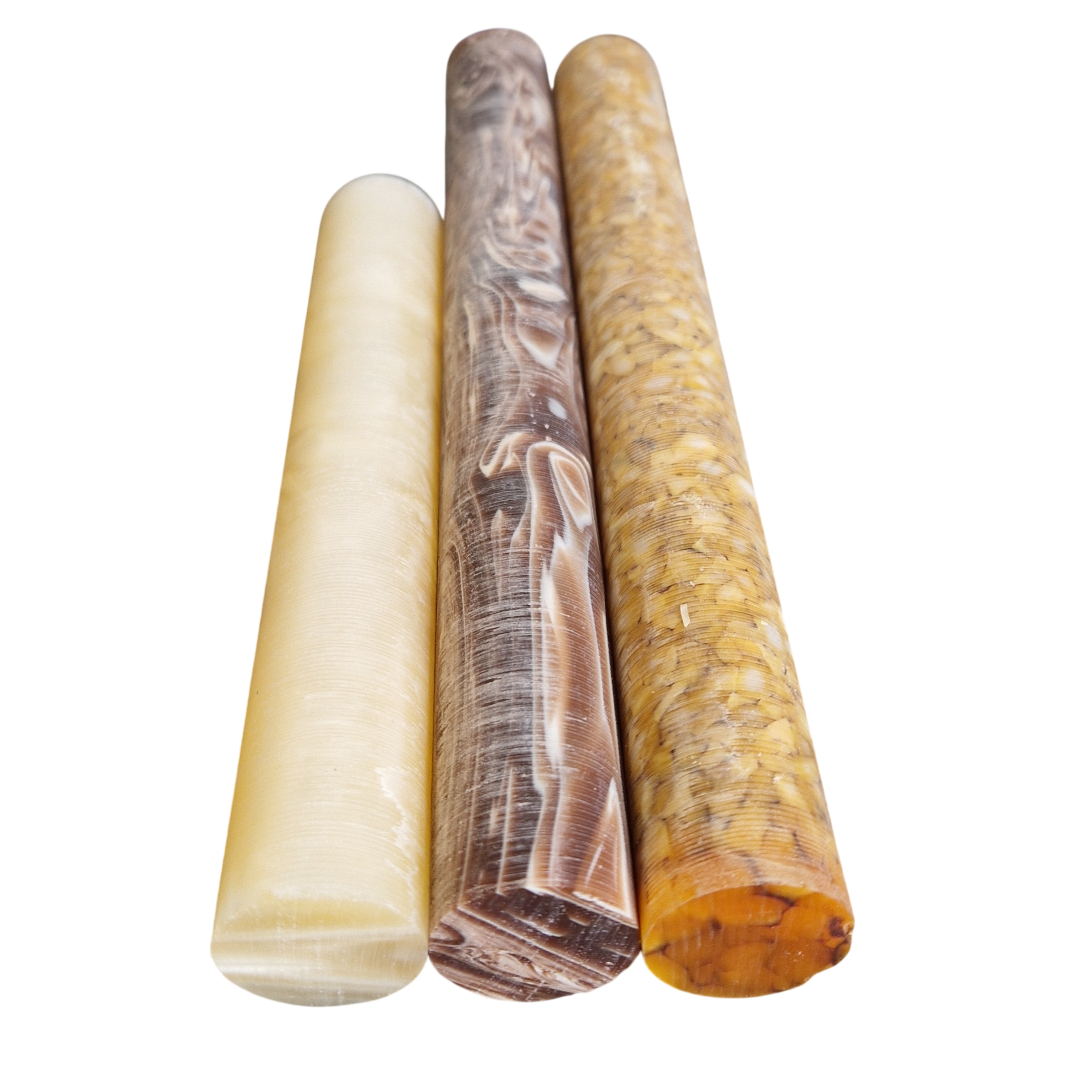 Acrylic rod set - Ø24 - L16-22 cm - raw - Wood / Ivory / L24