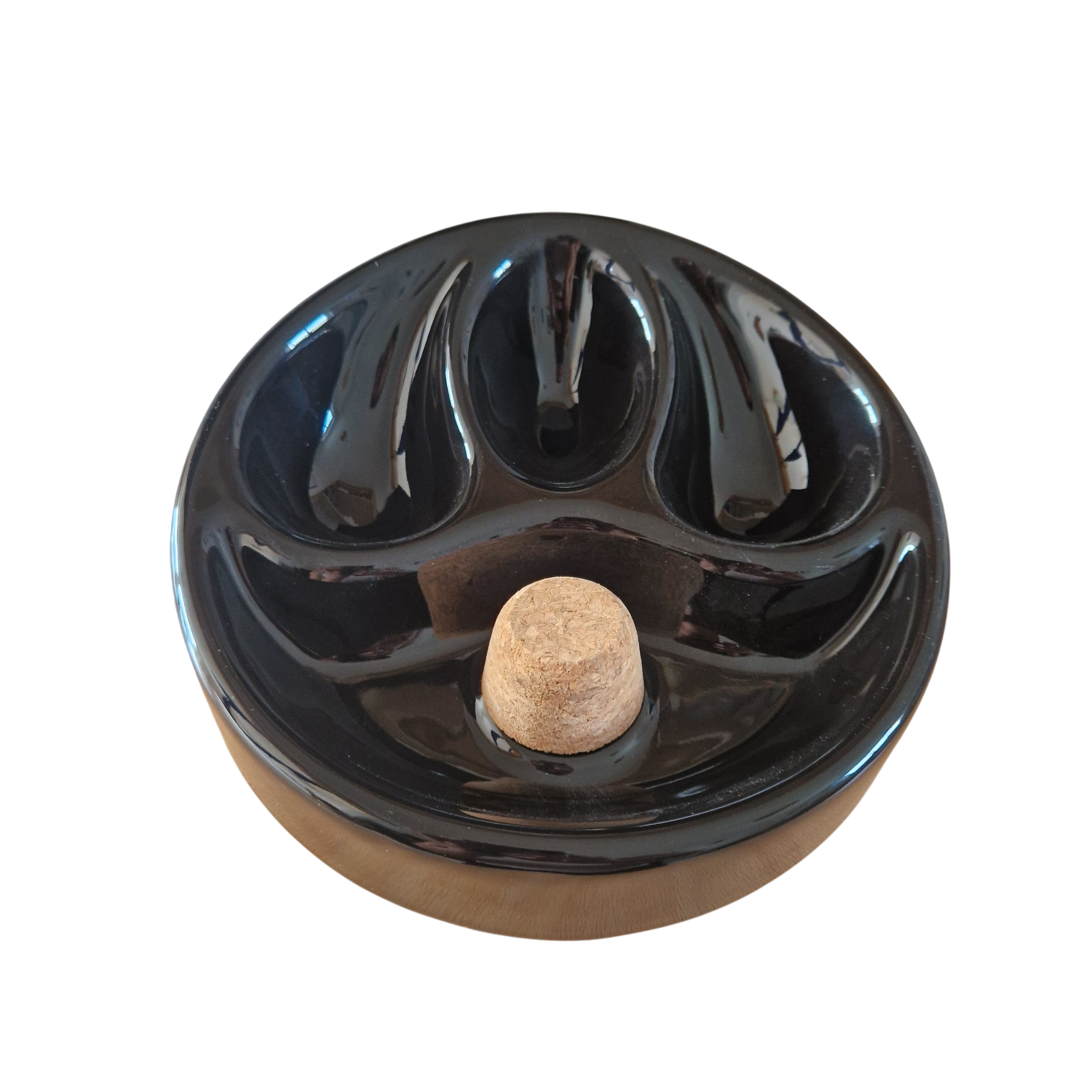Pipe ashtray - ceramic - glossy black