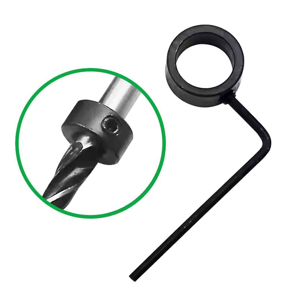 8-tlg. Holzbohrer-Set 3 – 16 mm Stoppringe und Tiefenanschläge - Pfeifenecke