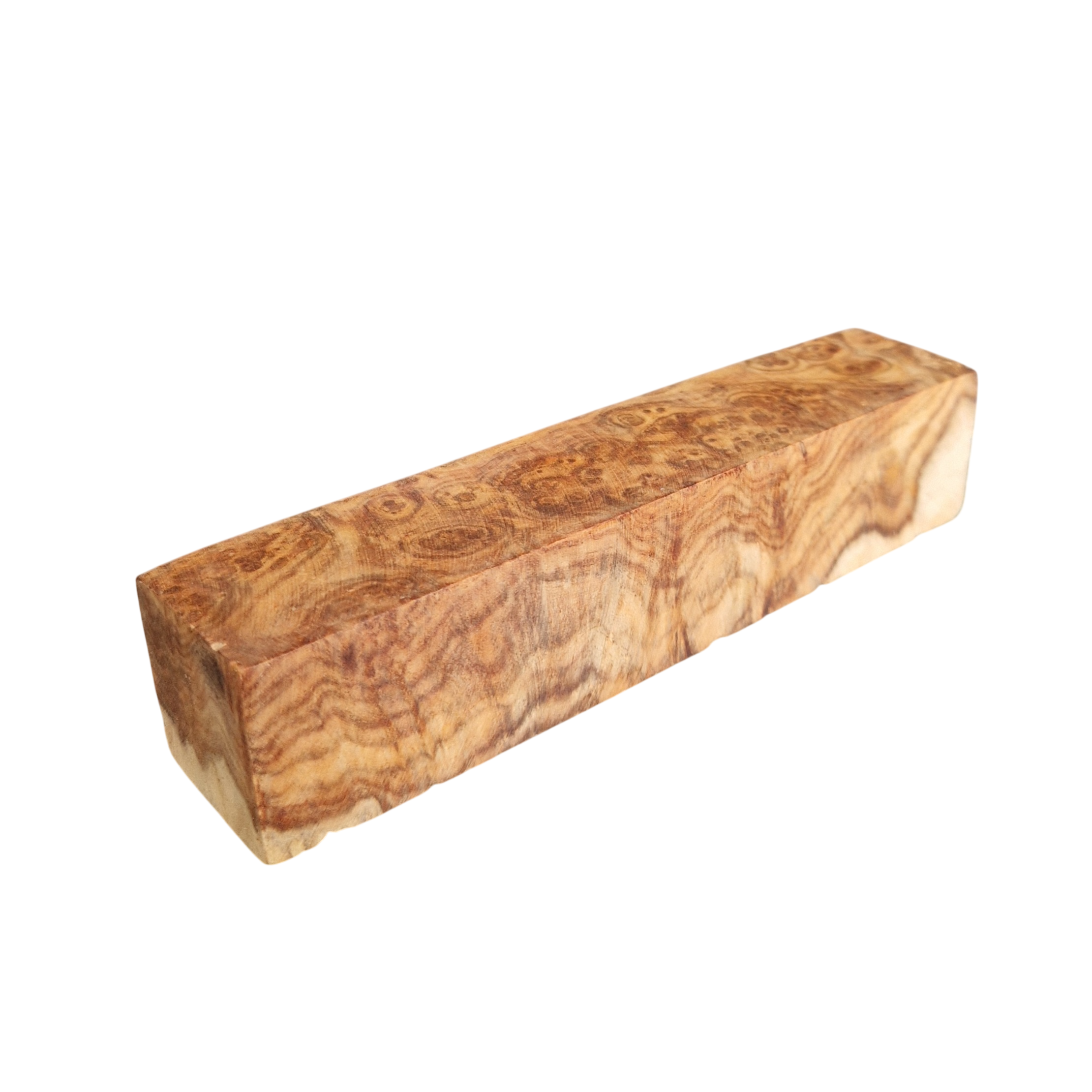 Pen blank - 130x20x20 mm - Pterocarpus macrocarpus wood (light walnut)
