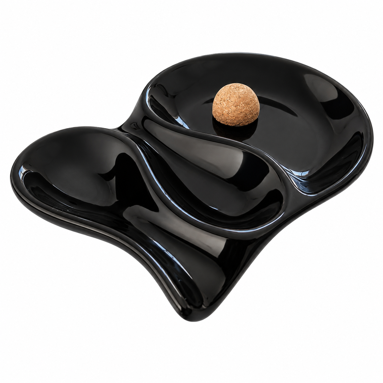 Pipe ashtray - ceramic - glossy black