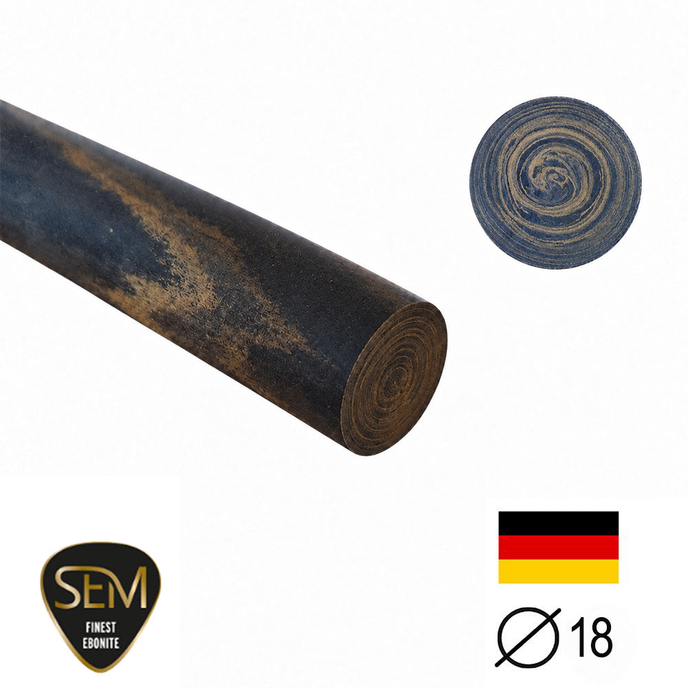 Ebonit-Stange SEM - Ø18 - 25 cm - Geschliffen - Honey