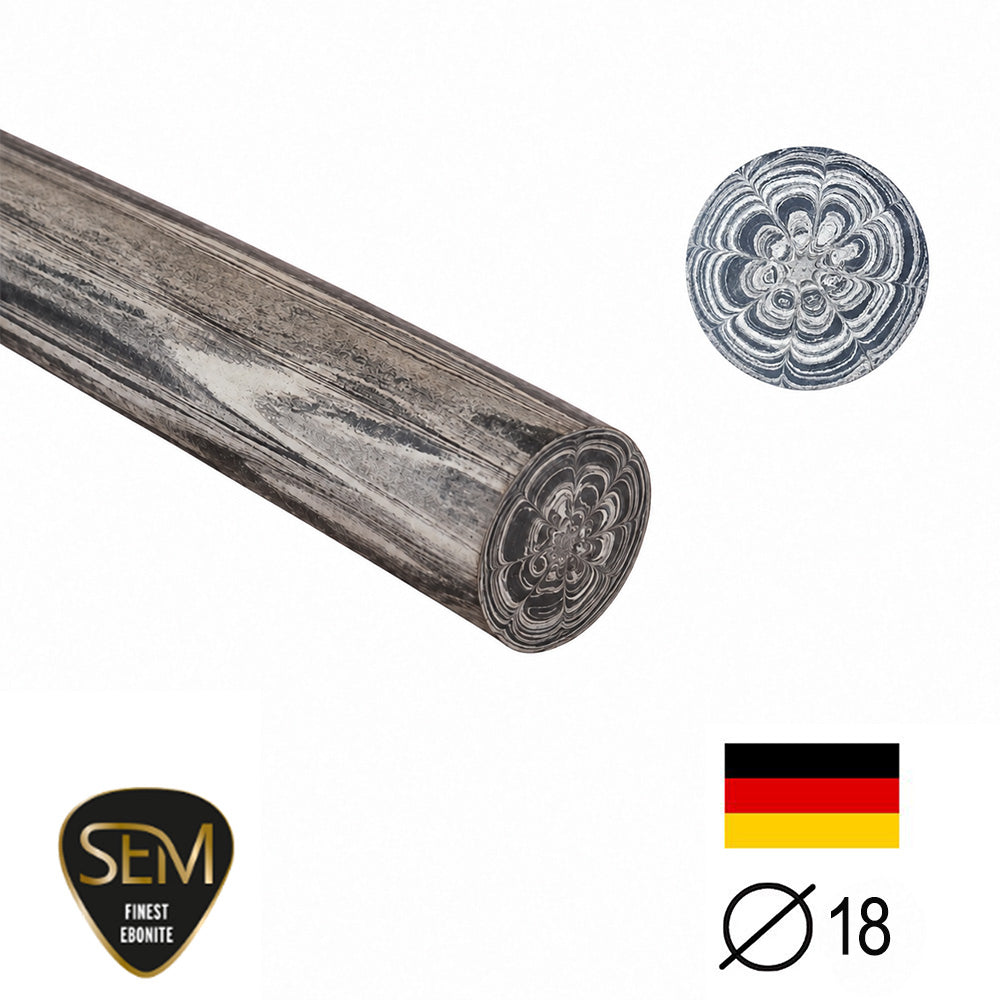 Ebonit-Stange SEM - Ø18 - 25 cm - Geschliffen - Sand 01/8