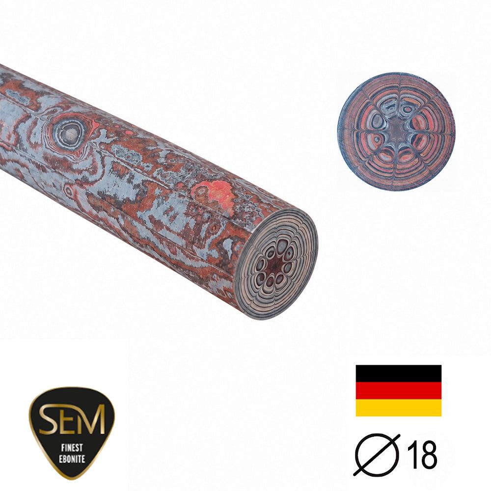 Ebonit-Stange SEM - Ø18 - 25 cm - Geschliffen - Crane 01/8
