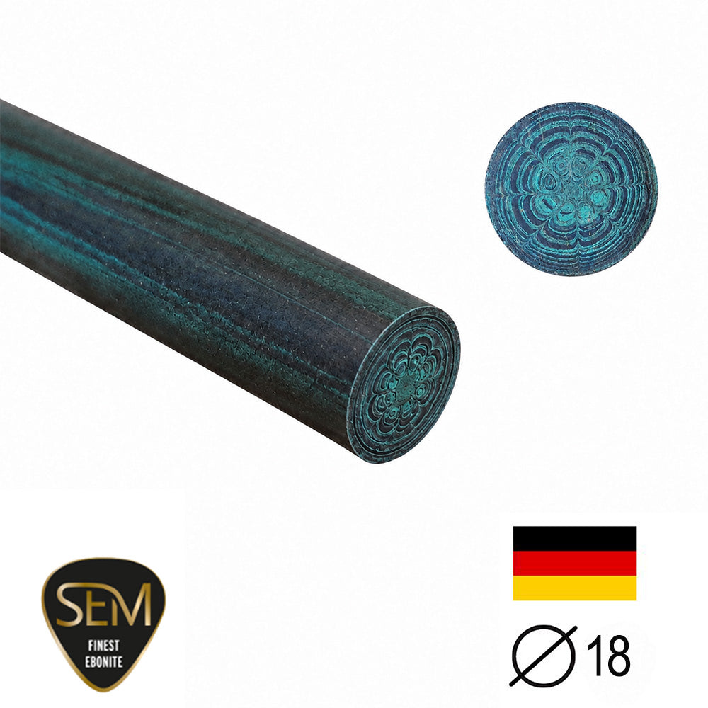 Ebonit-Stange SEM - Ø18 - 25 cm - Geschliffen - Grün 01/8