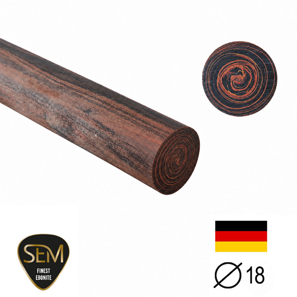 Ebonite rod SEM - Ø18 - 25 cm - Polished - Cumberland/Honey