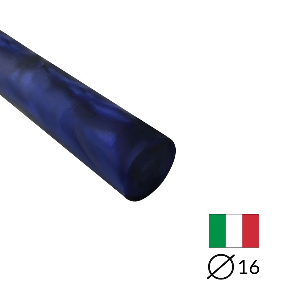 Acryl-Stange - Ø16 - L25 cm - Roh - Blau - Pfeifenecke