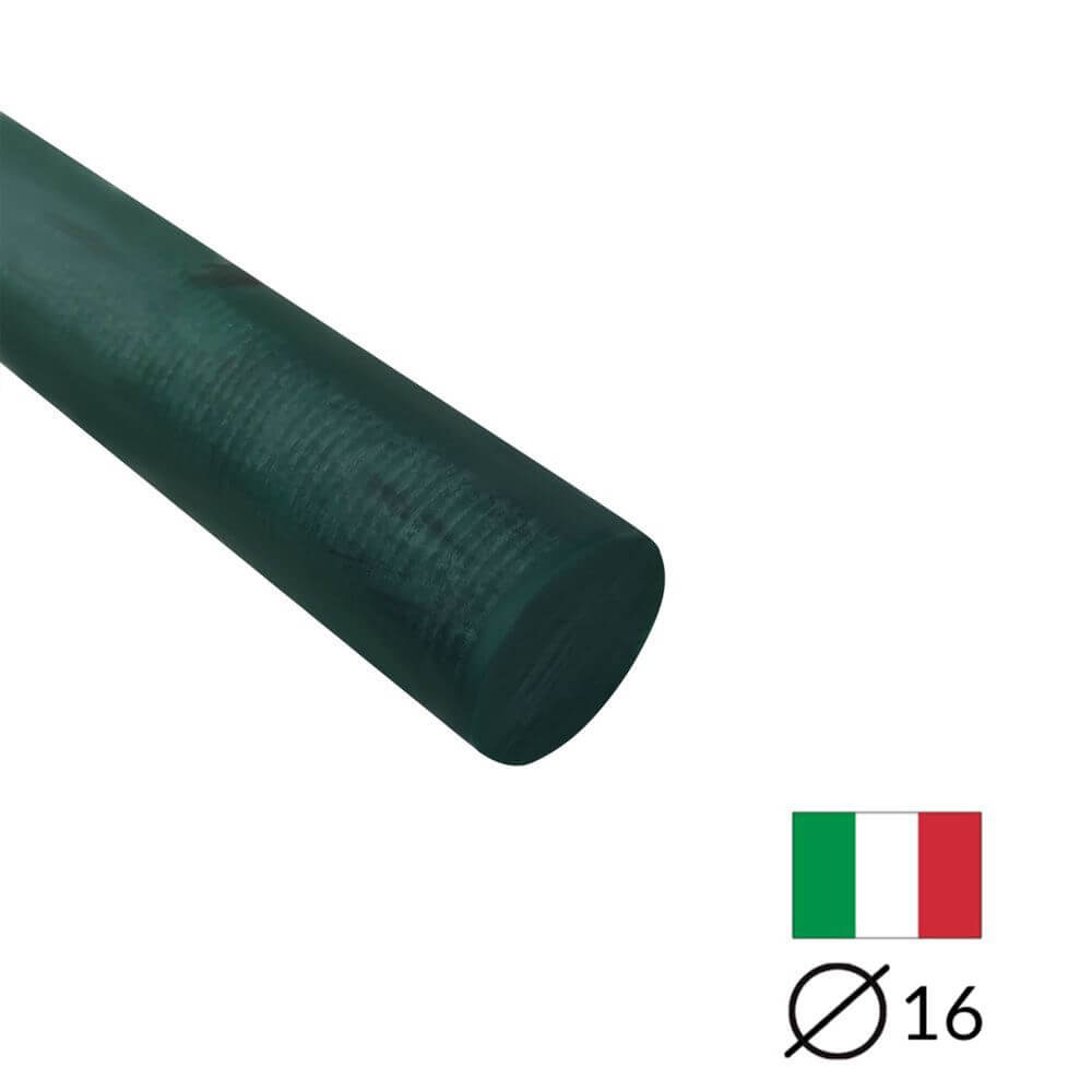 Acryl-Stange - Ø16 - L25 cm - Roh - Cumberland grün - Pfeifenecke