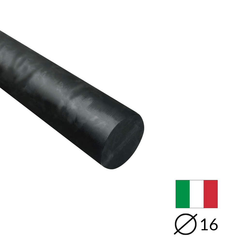 Acryl-Stange - Ø16 - L25 cm - Roh - Dunkelgrau - Pfeifenecke