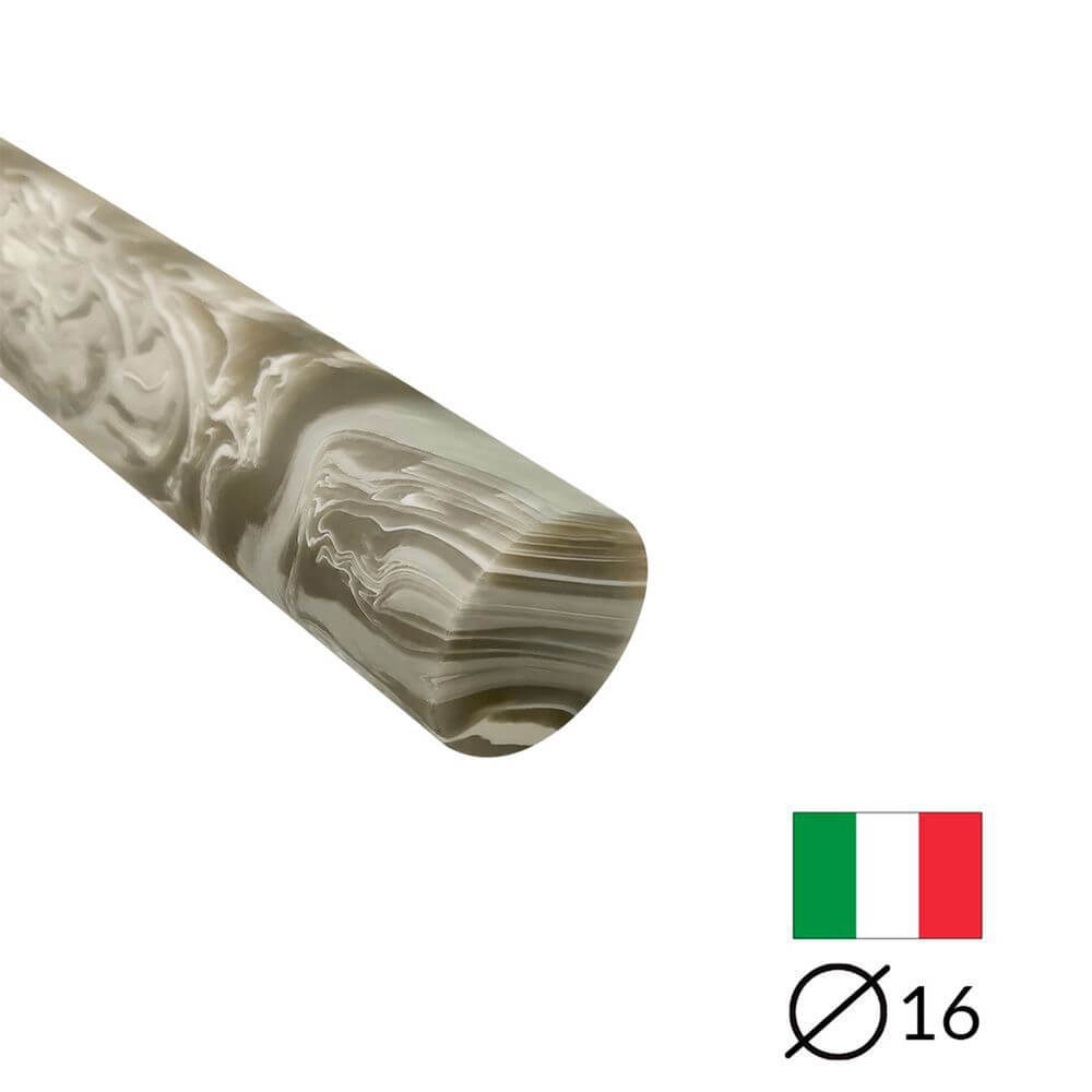 Acryl-Stange - Ø16 - L25 cm - Roh - Gris - Pfeifenecke