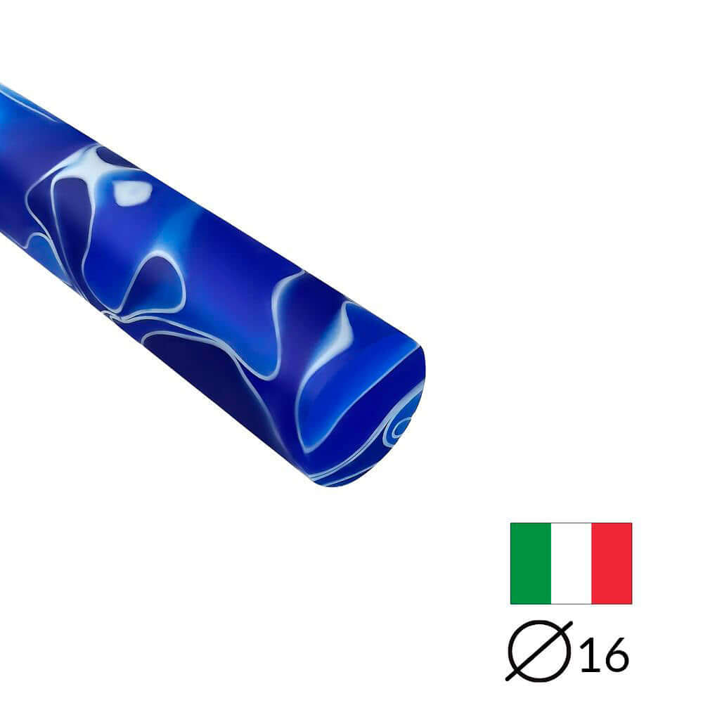 Acryl-Stange - Ø16 - L25 cm - Roh - M-Blau - Pfeifenecke