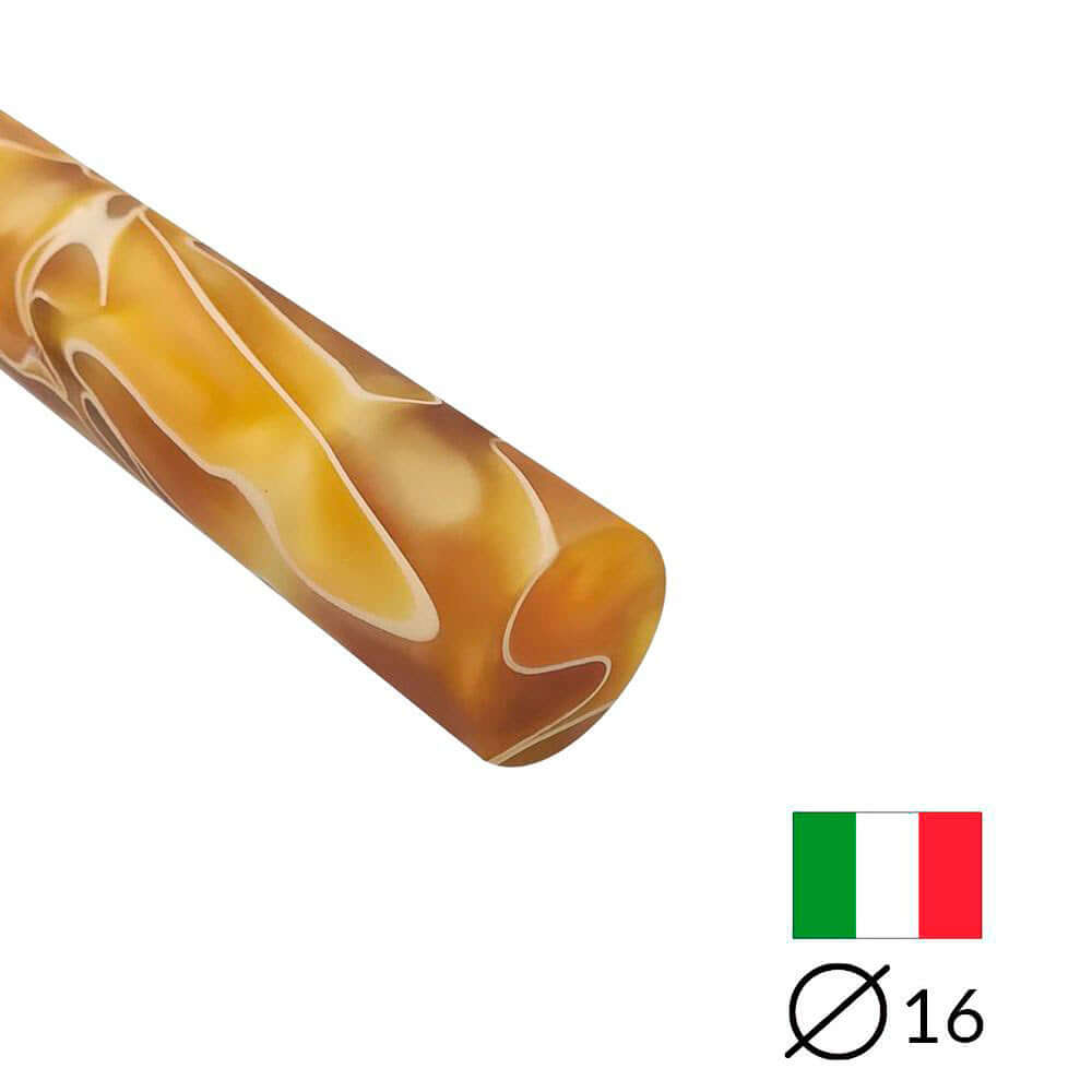 Acryl-Stange - Ø16 - L25 cm - Roh - M-Yellow - Pfeifenecke