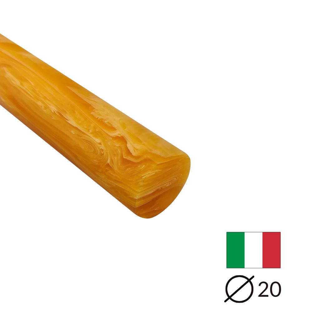 Acryl-Stange - Ø20 - L25 cm - Roh - Amber - Pfeifenecke