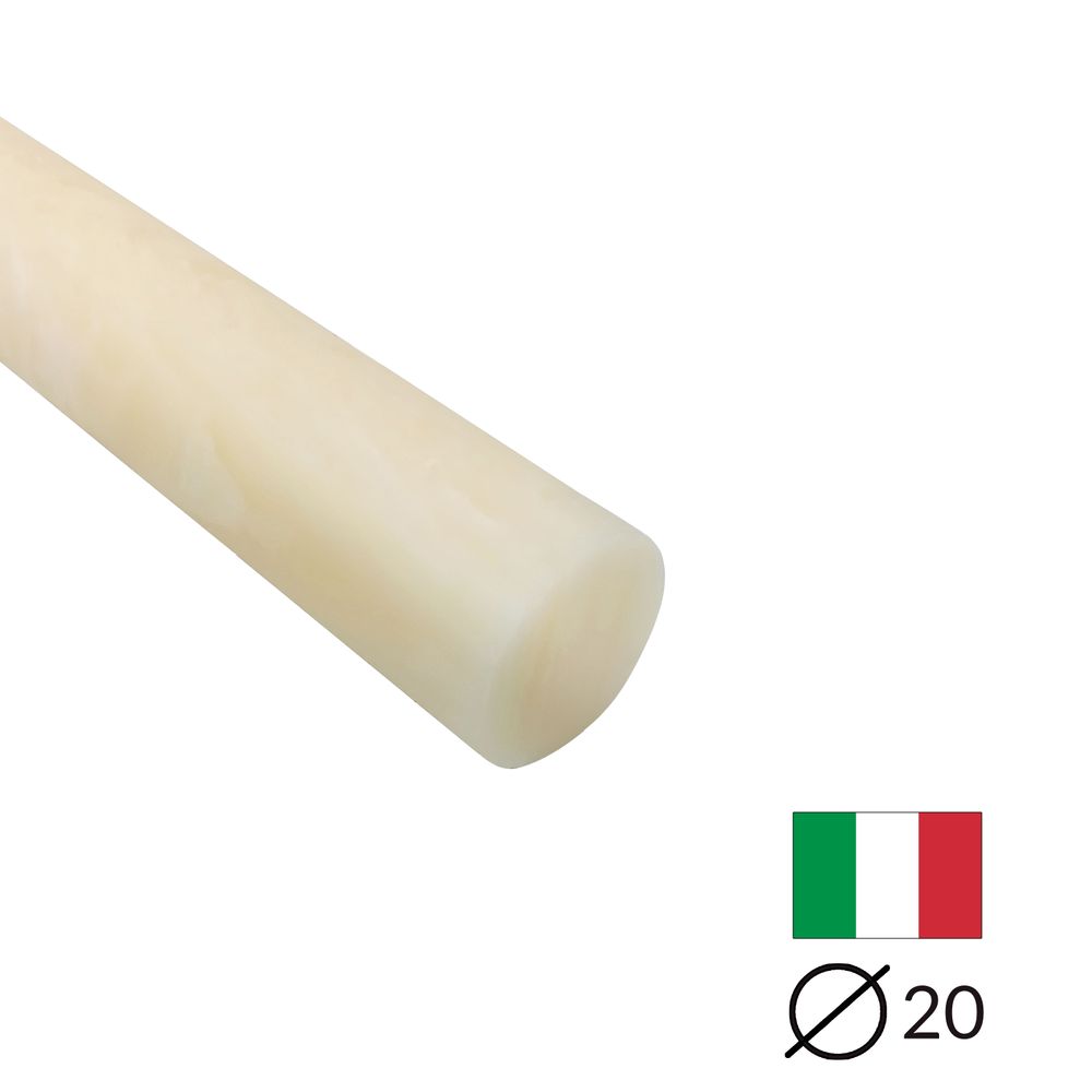 Acryl-Stange - Ø20 - L25 cm - Roh - Avorio venato - Pfeifenecke