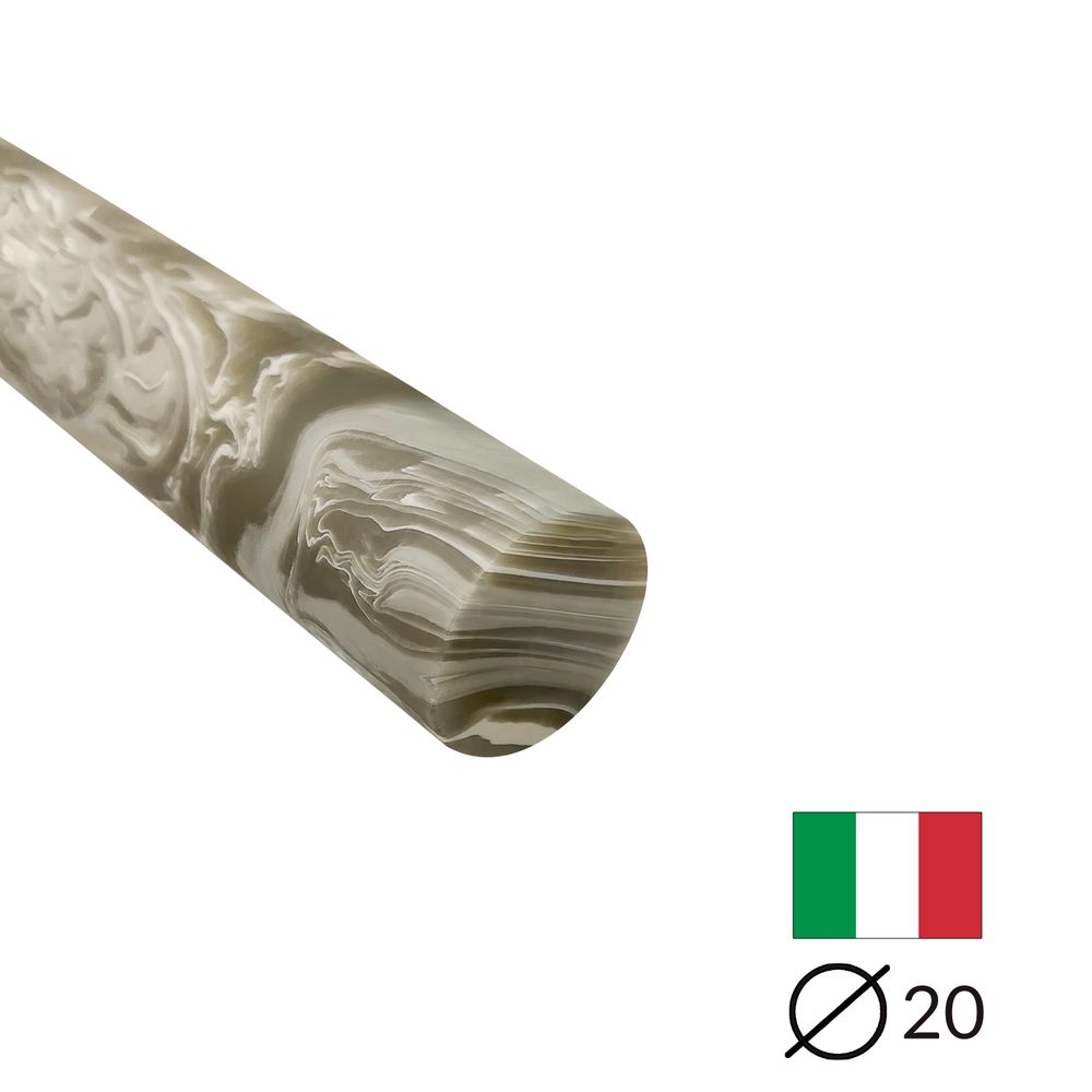 Acryl-Stange - Ø20 - L25 cm - Roh - Gris - Pfeifenecke