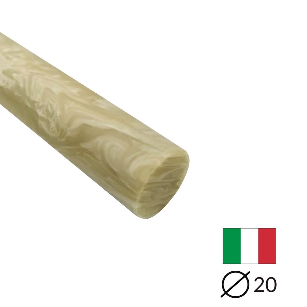 Acryl-Stange - Ø20 - L25 cm - Roh - Horn - Pfeifenecke