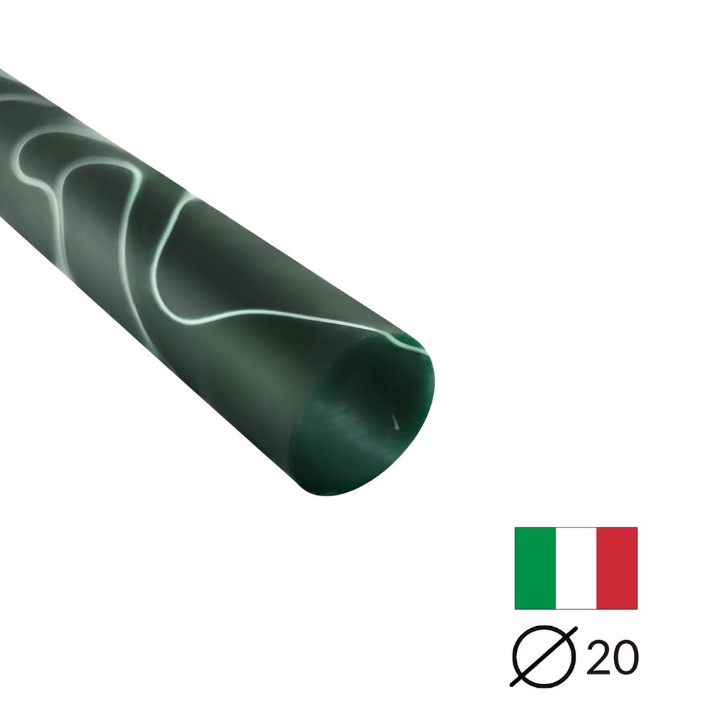 Acryl-Stange - Ø20 - L25 cm - Roh - M-Grün - Pfeifenecke