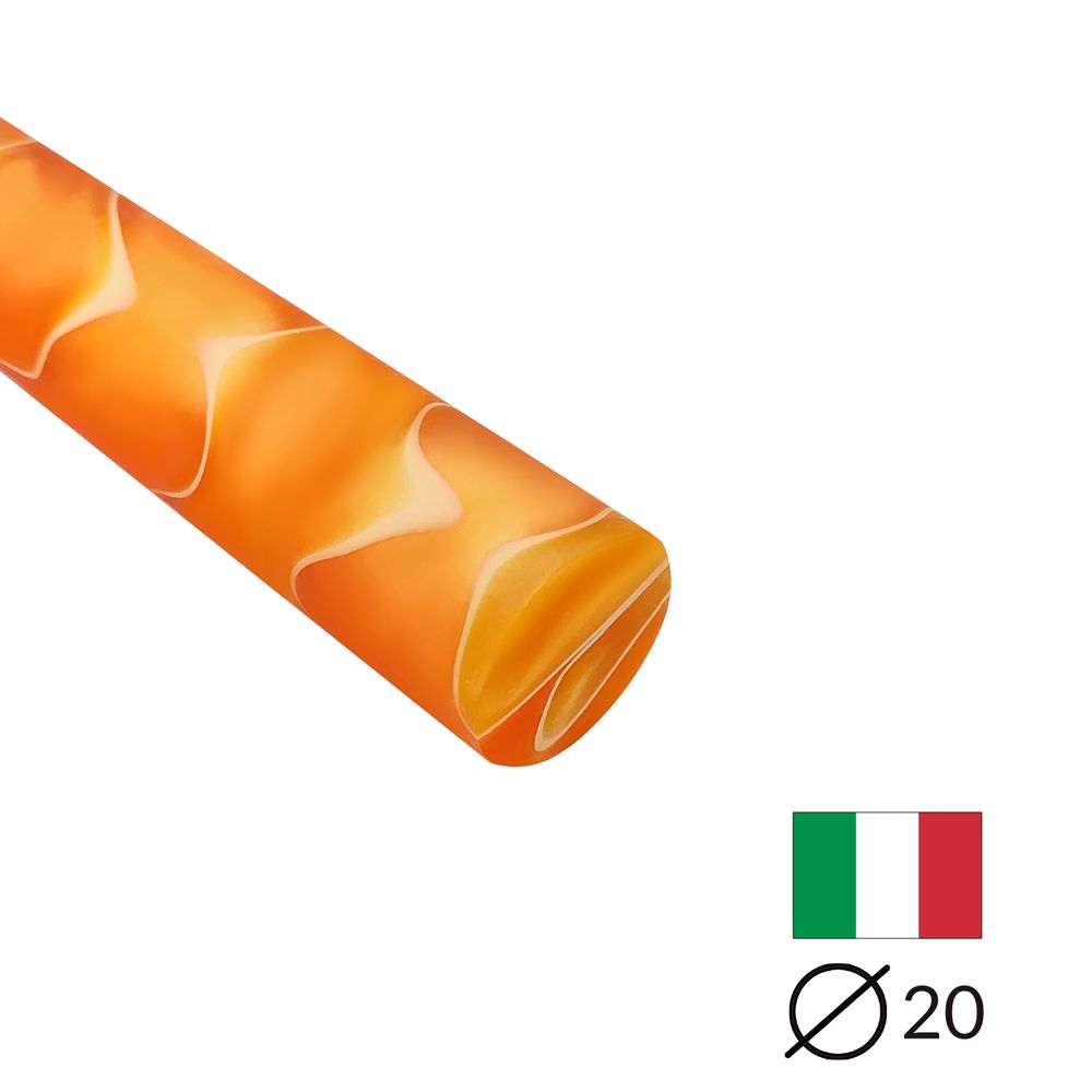 Acryl-Stange - Ø20 - L50 cm - Roh - M-Orange - Pfeifenecke