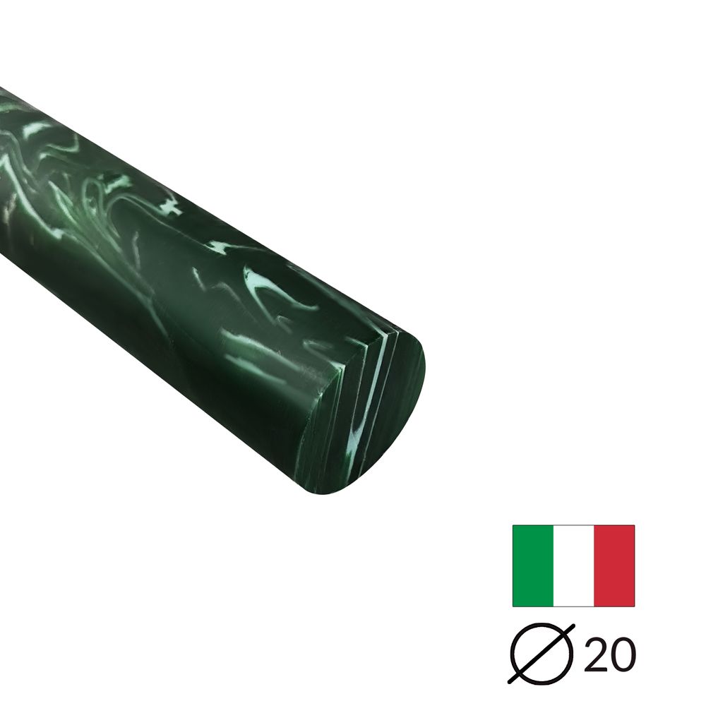 Acryl-Stange - Ø20 - L50 cm - Roh - Malachit - Pfeifenecke