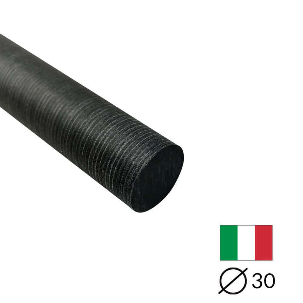 Acryl-Stange - Ø30 - L25 cm - Roh - Schwarz - Pfeifenecke