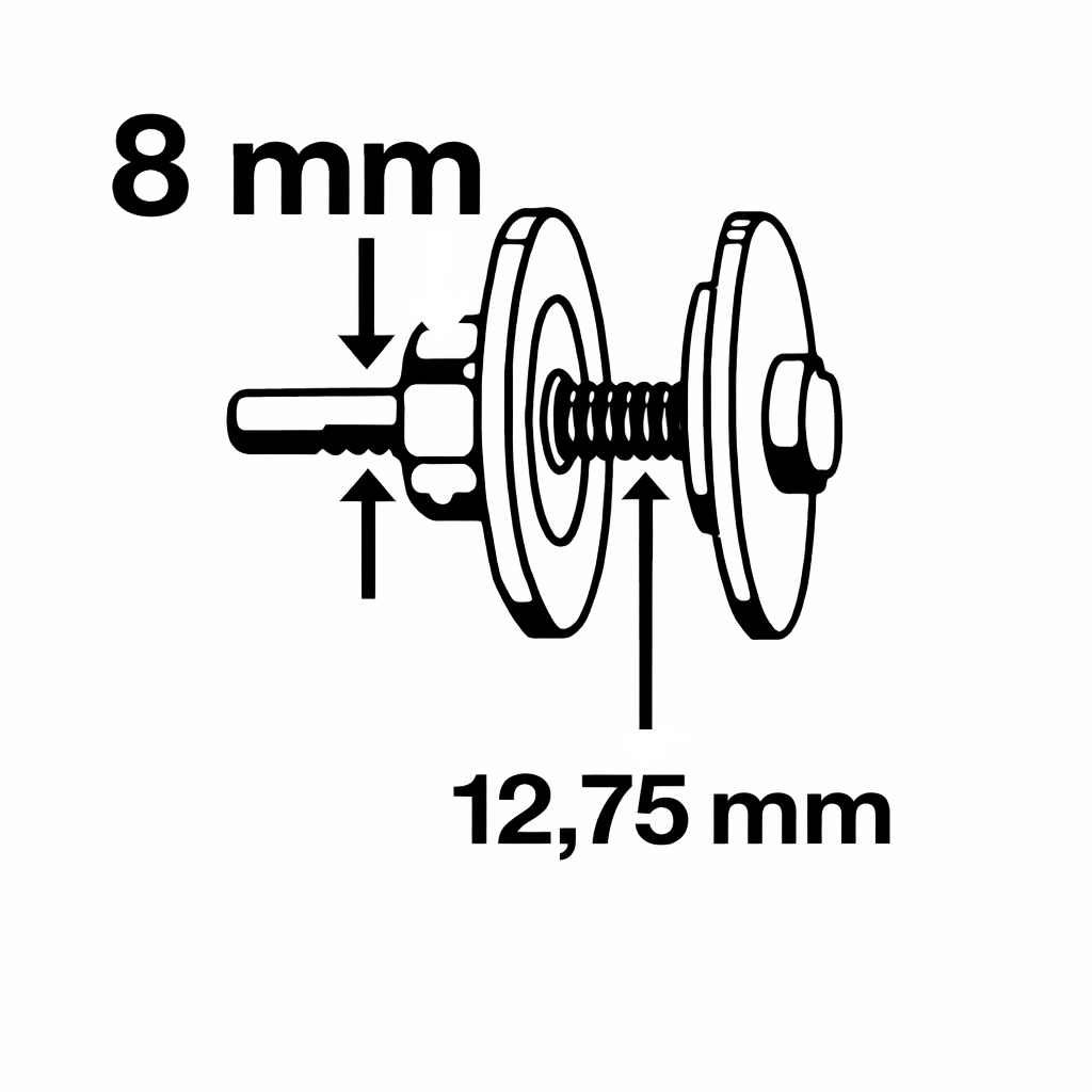 Aufspanndorn 8 / 12,75 mm für Schleif- und Polierscheiben - Pfeifenecke