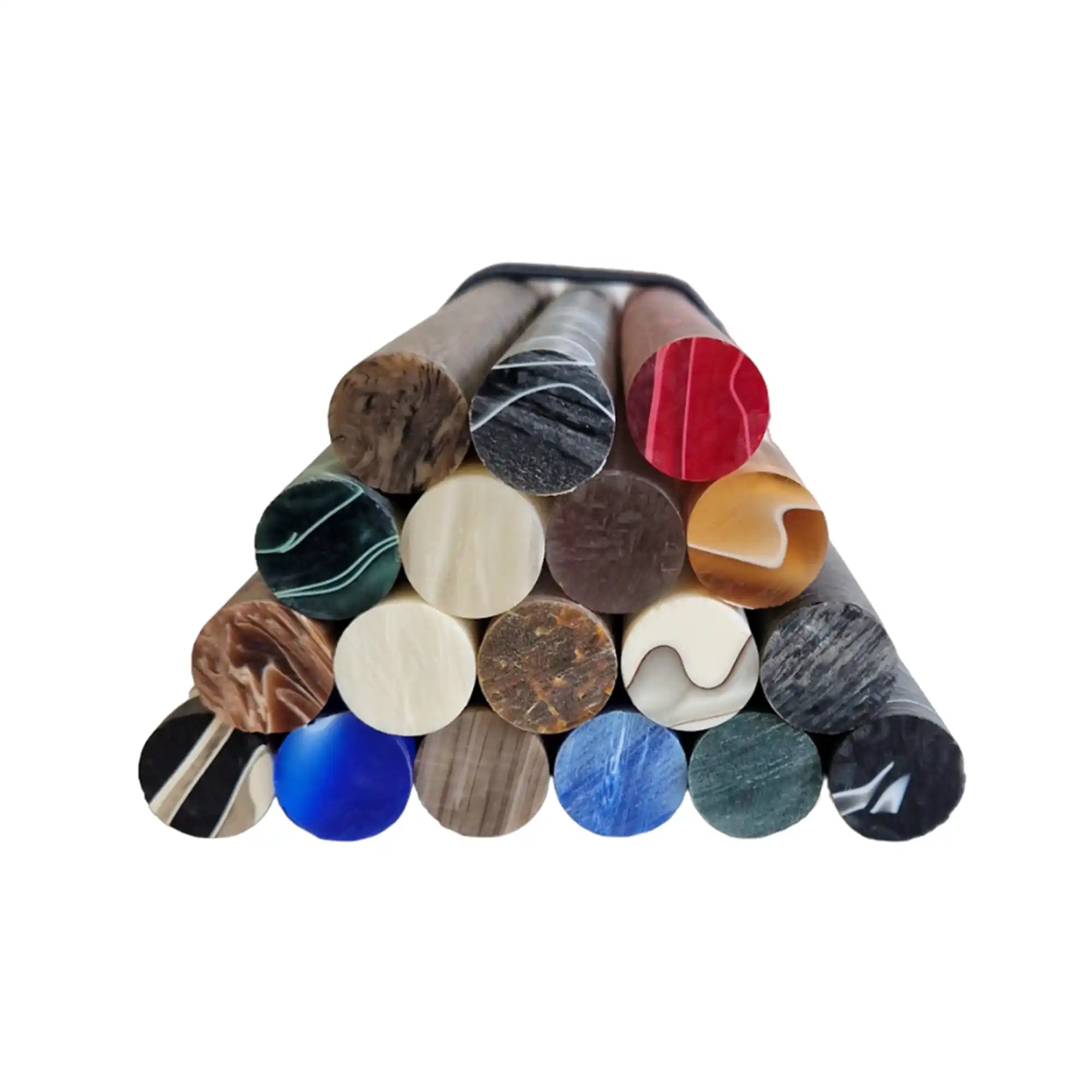 Bündel aus bunten Acrylstäben.