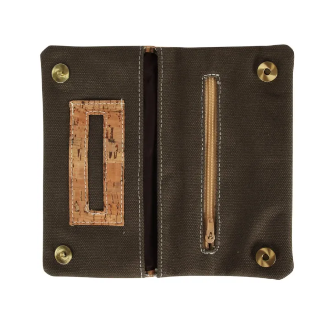 Drehertasche - Tabaktasche - Kork/olivgrün - Pfeifenecke