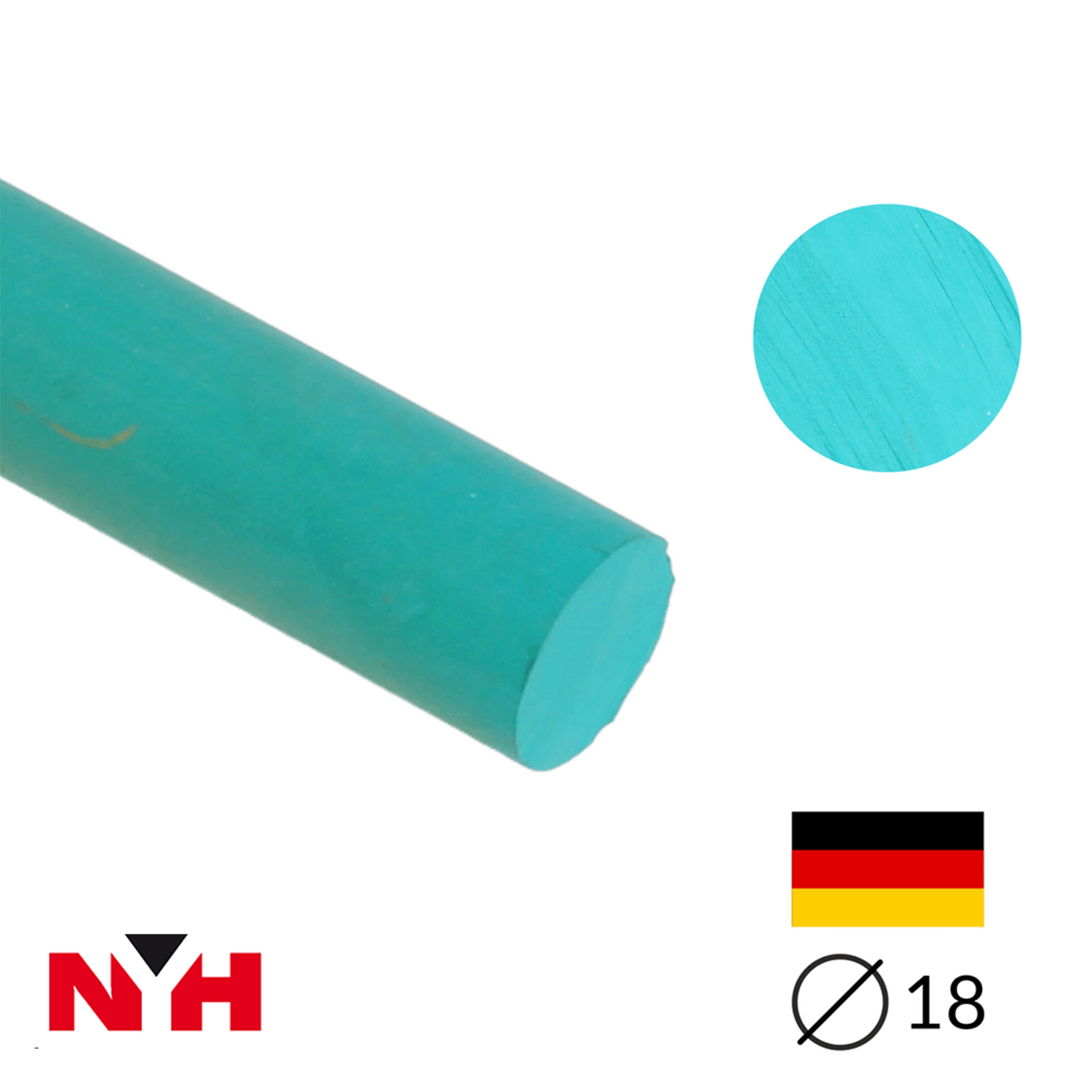 Ebonit-Stange - Ø18 - 25 cm - Geschliffen - Jadegrün - 2. Wahl - REDUZIERT - Pfeifenecke