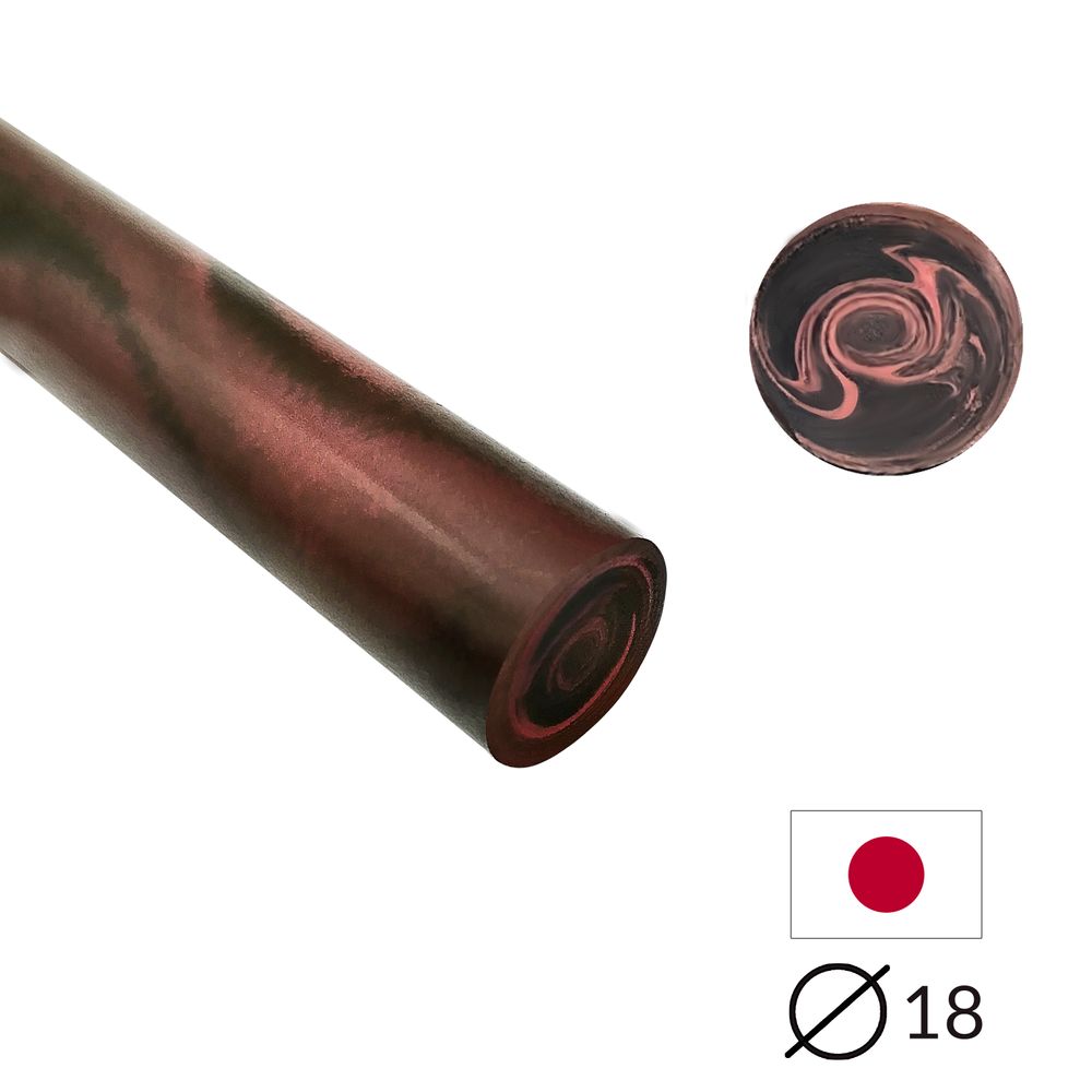 Ebonit-Stange - Ø18 - 25 cm - Geschliffen - Rot & Schwarz - Pfeifenecke