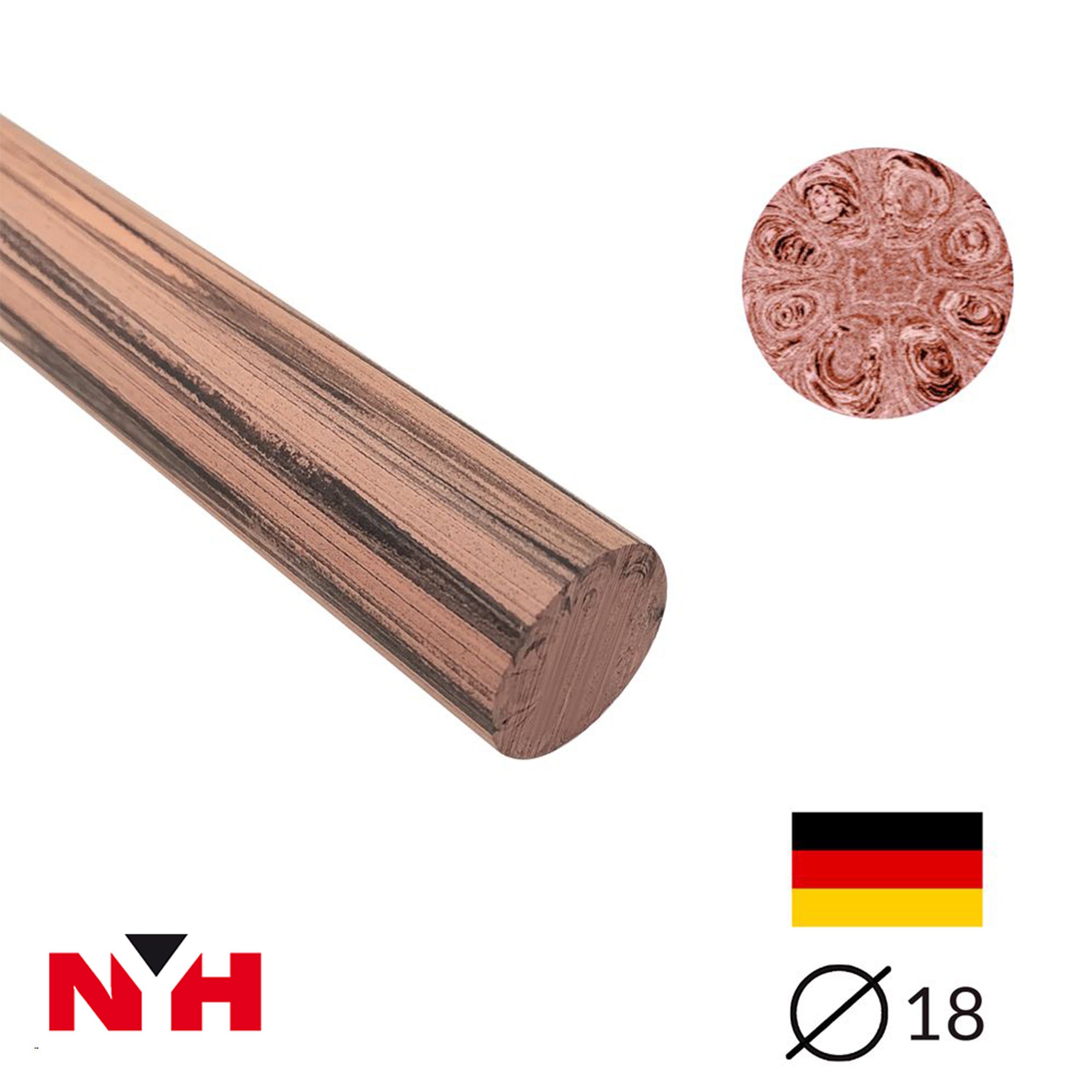 Ebonit-Stange - Ø18 - 25 cm - roh - Schwarz-Apricot - Pfeifenecke