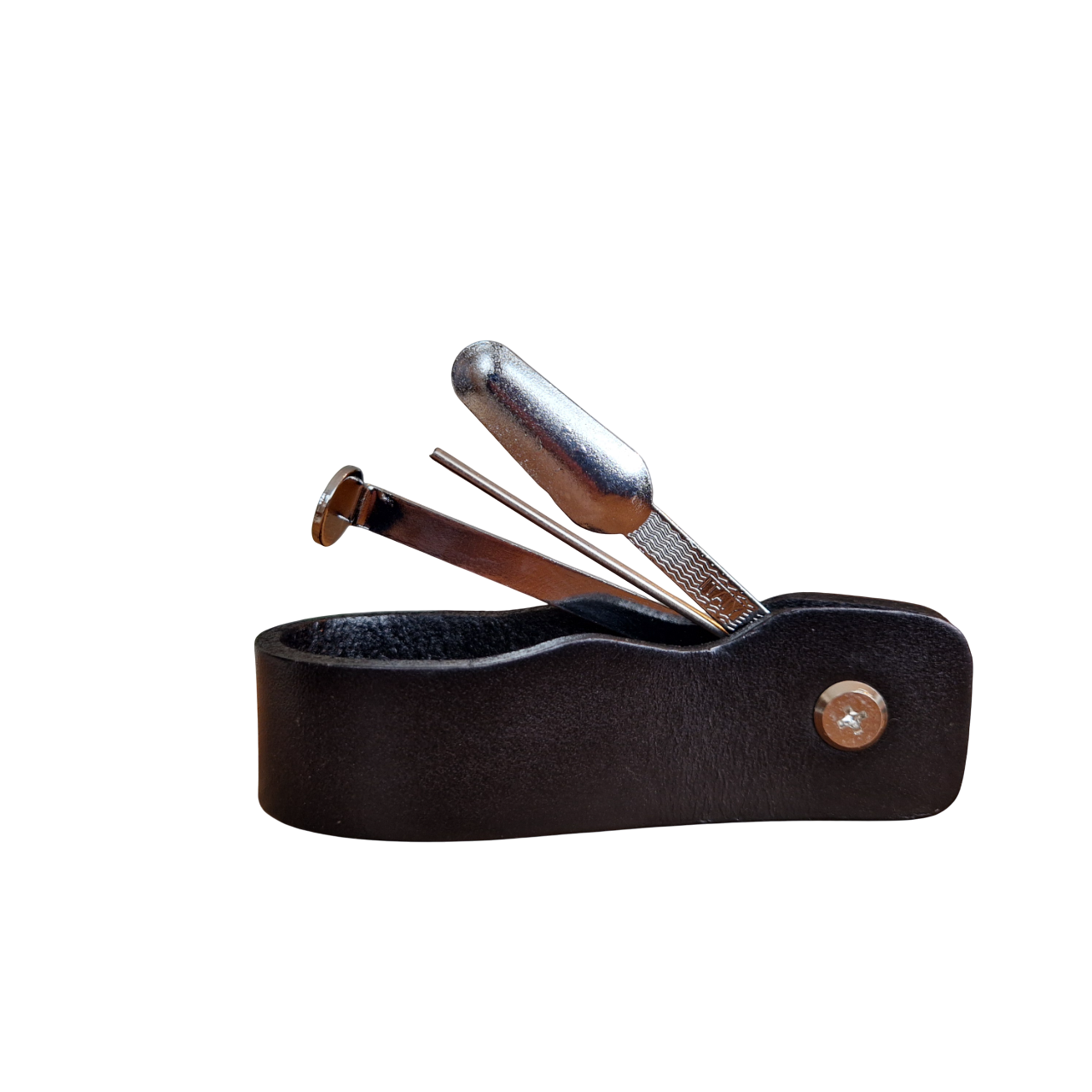 Elegante Pfeifenständer aus Leder – mit integriertem Pfeifenbesteck - Schwarz - Pfeifenecke
