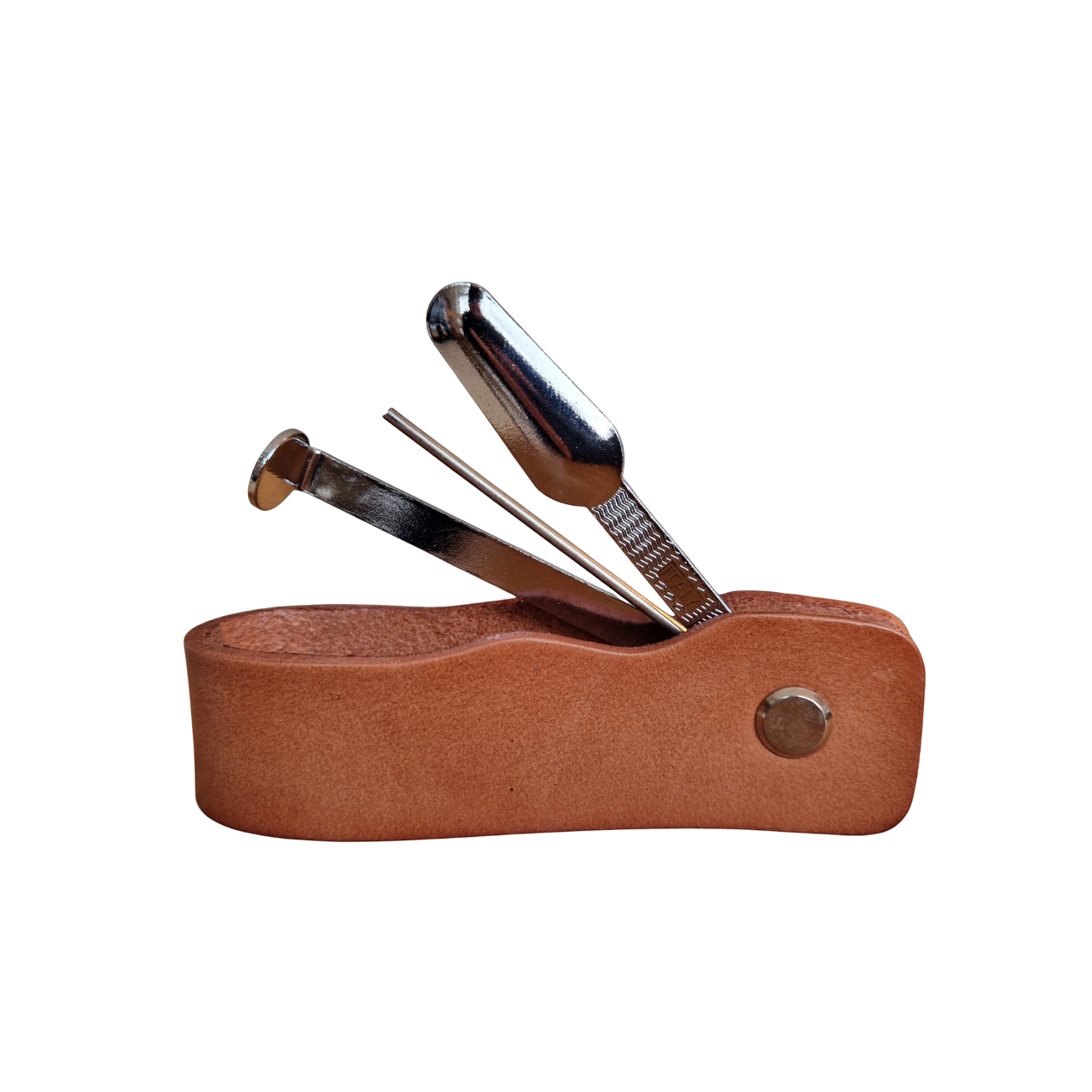 Elegante Pfeifenständer aus Leder – mit integriertem Pfeifenbesteck - Cognac - Pfeifenecke