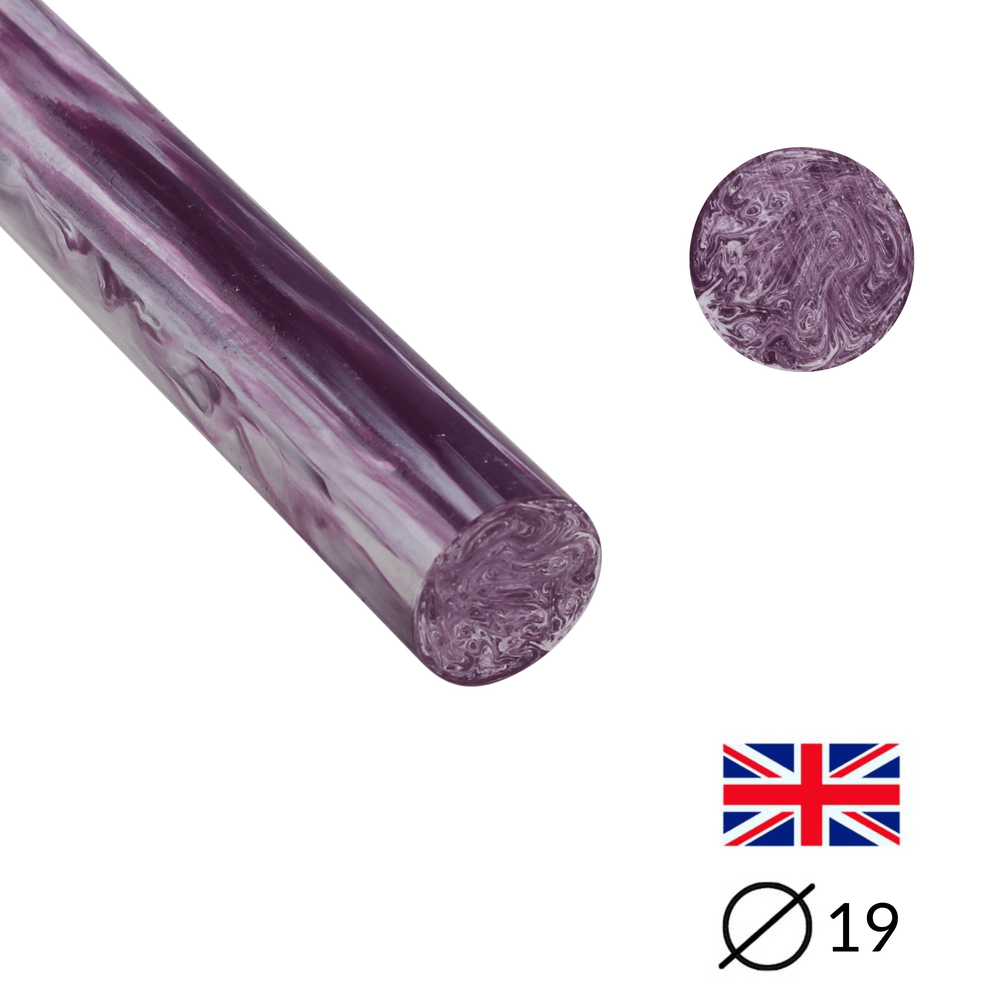 Handgussharz - Ø19 - 25 cm - Geschliffen - White & Purple - Pfeifenecke