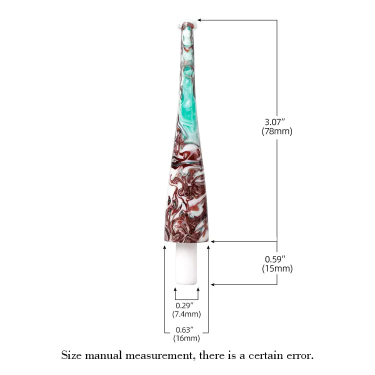Mundstück Rohling - Gerade - Ø16 - L78 - Acryl - Mit Zapfen - Aqua Cocoa Swirl - Pfeifenecke