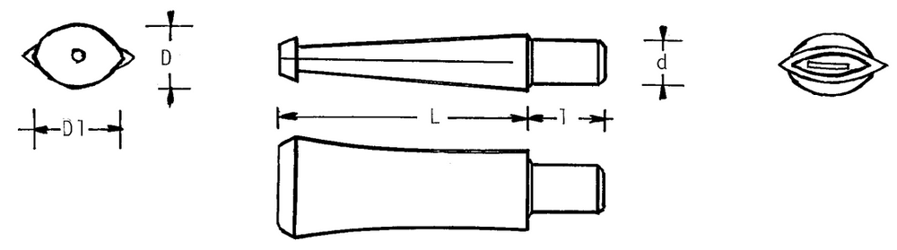 Mundstück Rohling - Ø10.5/14.5 - L37.5 - Ebonit - Pfeifenecke