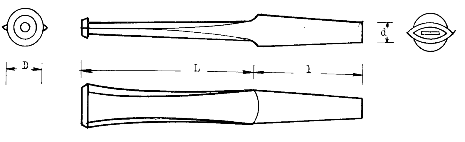 Mundstück Rohling - Ø10.5 - L60 - Ebonit - PFEIFENECKE