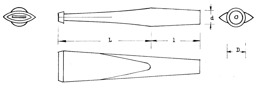 Mundstück Rohling - Ø10 - L55 - Ebonit - Pfeifenecke