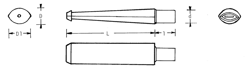 Mundstück Rohling - Ø11.5/17.5 - L33.5 - Ebonit - Pfeifenecke