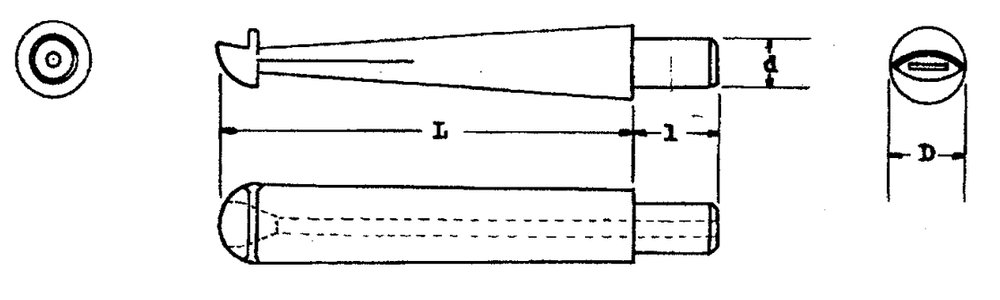 Mundstück Rohling - Ø11.5 - L80 - Ebonit - Pfeifenecke
