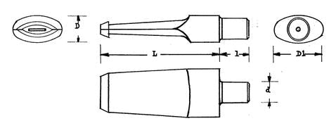 Mundstück Rohling - Ø12-20.5 - L67 - Ebonit - Pfeifenecke