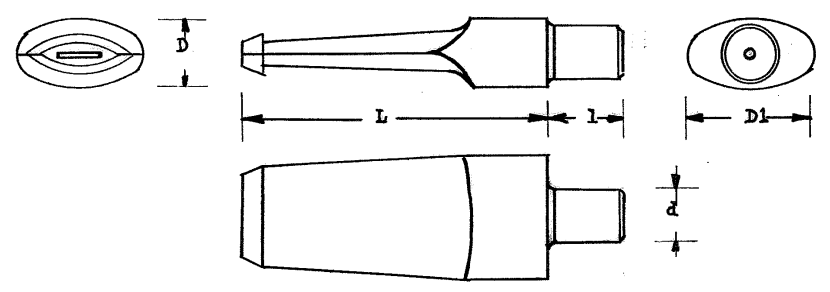 Mundstück Rohling - Ø12.5/22 - L47.5 - Ebonit - Pfeifenecke