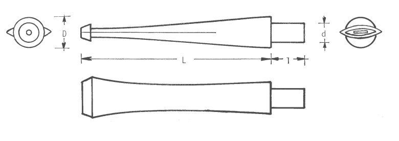 Mundstück Rohling - Ø12 - L84 - Ebonit - PFEIFENECKE