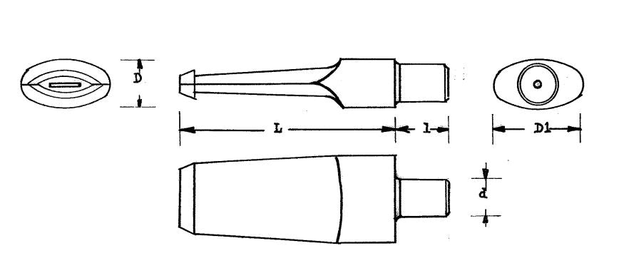 Mundstück Rohling - Ø13-26.5 - L57.5 - Ebonit - Pfeifenecke