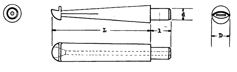 Mundstück Rohling - Ø13.5 - L84.5 - Ebonit - Pfeifenecke