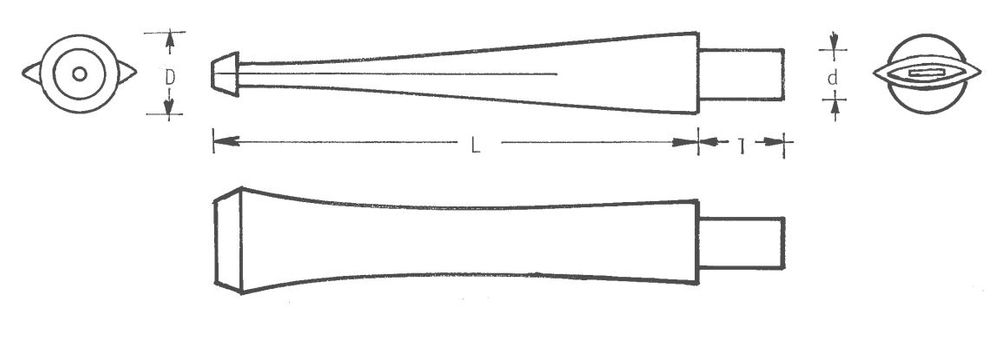 Mundstück Rohling - Ø13 - L205 - Ebonit - Pfeifenecke