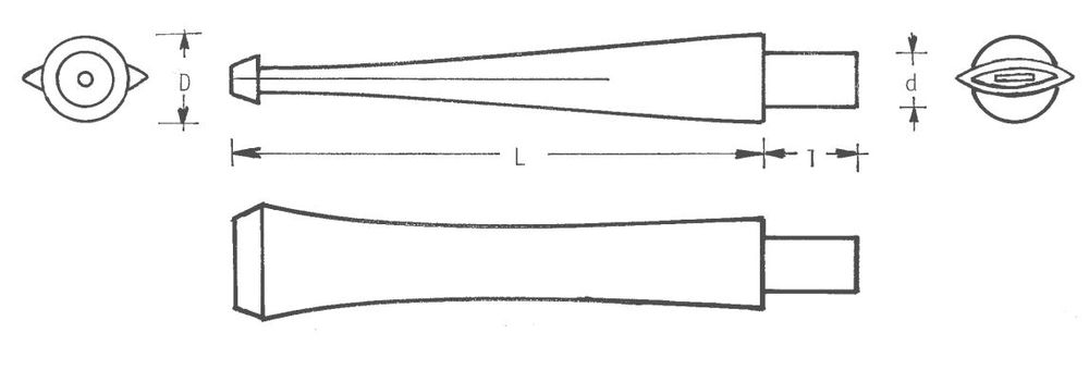 Mundstück Rohling - Ø13 - L89.5 - Ebonit - Pfeifenecke