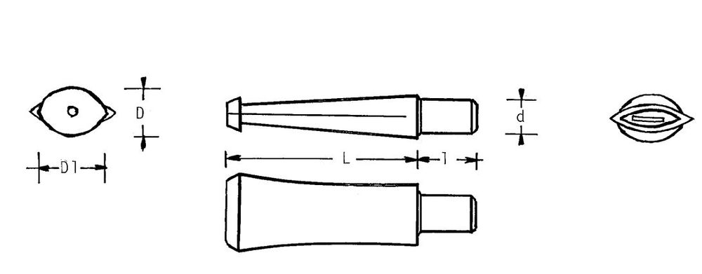 Mundstück Rohling - Ø14-25 - L70.5 - Ebonit - Pfeifenecke